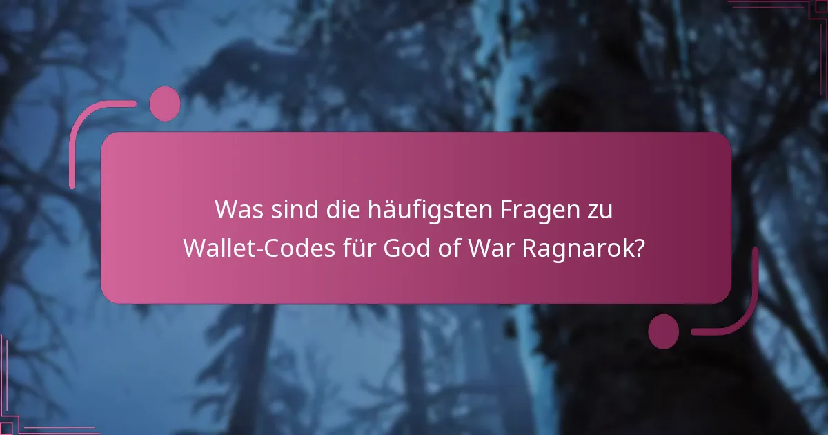 Was sind die häufigsten Fragen zu Wallet-Codes für God of War Ragnarok?