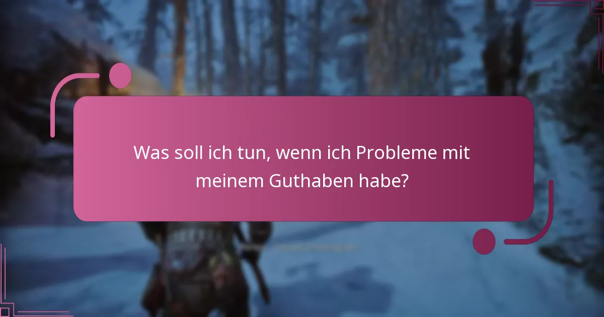 Was soll ich tun, wenn ich Probleme mit meinem Guthaben habe?