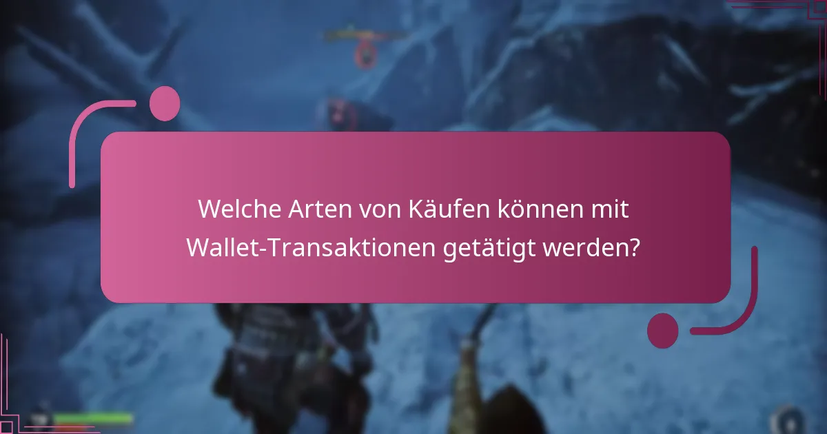 Welche Arten von Käufen können mit Wallet-Transaktionen getätigt werden?