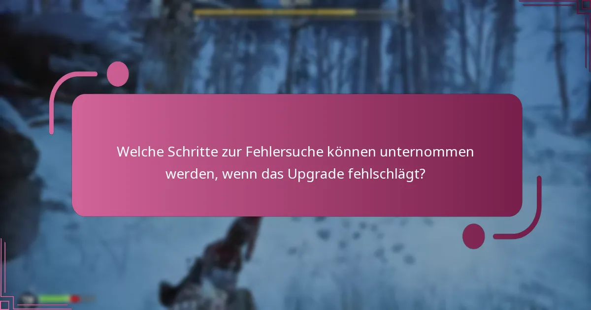 Welche Schritte zur Fehlersuche können unternommen werden, wenn das Upgrade fehlschlägt?