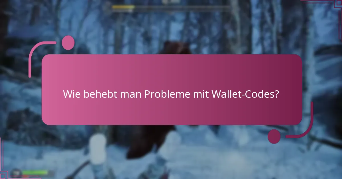 Wie behebt man Probleme mit Wallet-Codes?